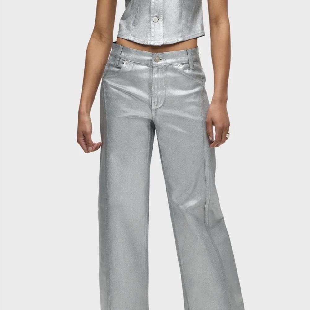 Hudson Jeans Silver Metallic Pants